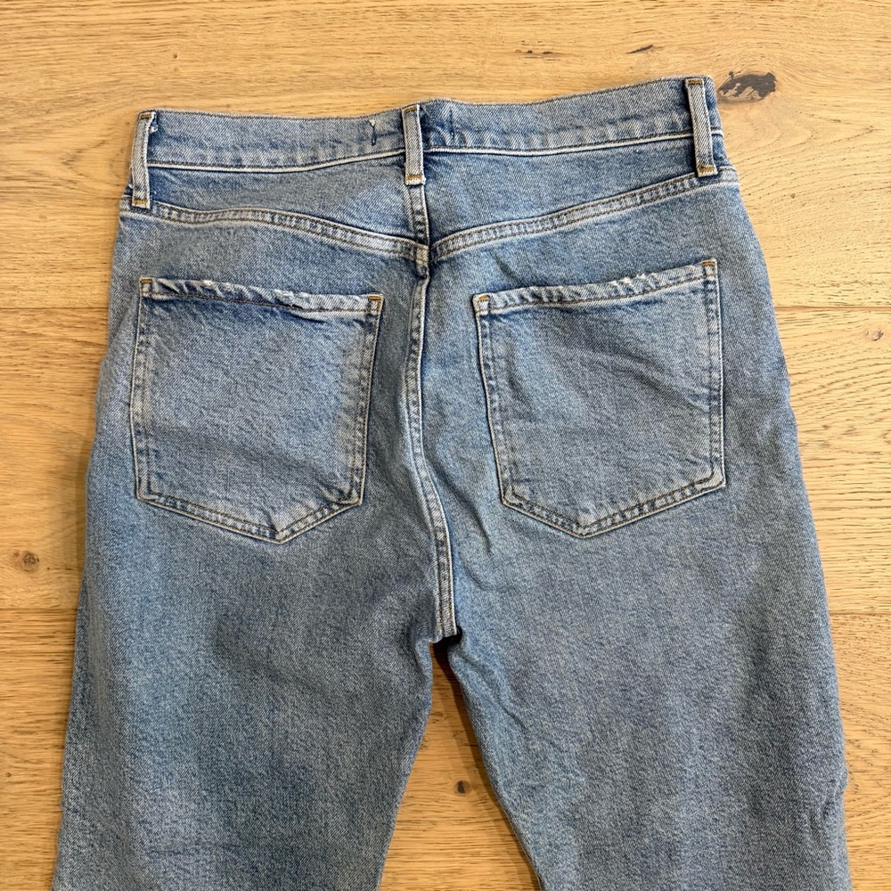 Agolde Riley High Rise Straight Crop Distressed Jeans - Picture 13 of 13